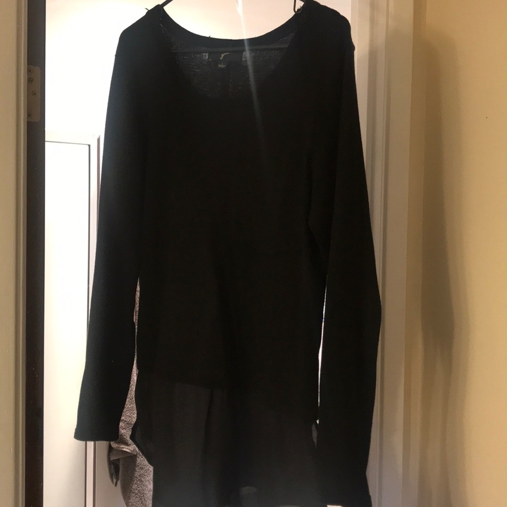 Black sweater with button back